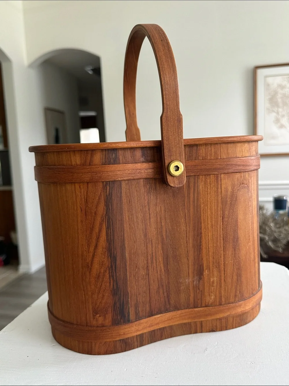 Vintage Teak wood Wine caddy from 1960s